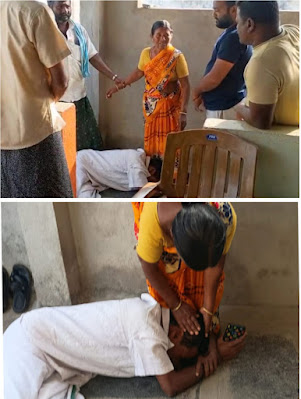 నువ్వే నామినేషన్ వేయాలంటూ మహిళ కాళ్లపై పడిన ఓటరు.